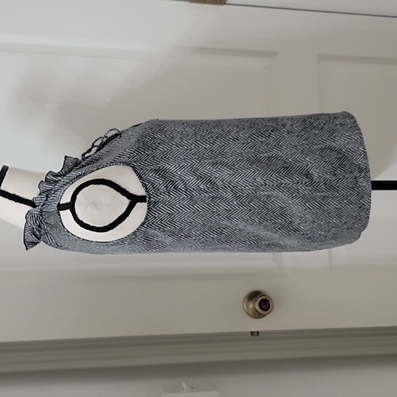 J. Crew Size 0 Gray Herringbone Pullover Blouse Top Sleeveless Ruffle Neck - Picture 6 of 12